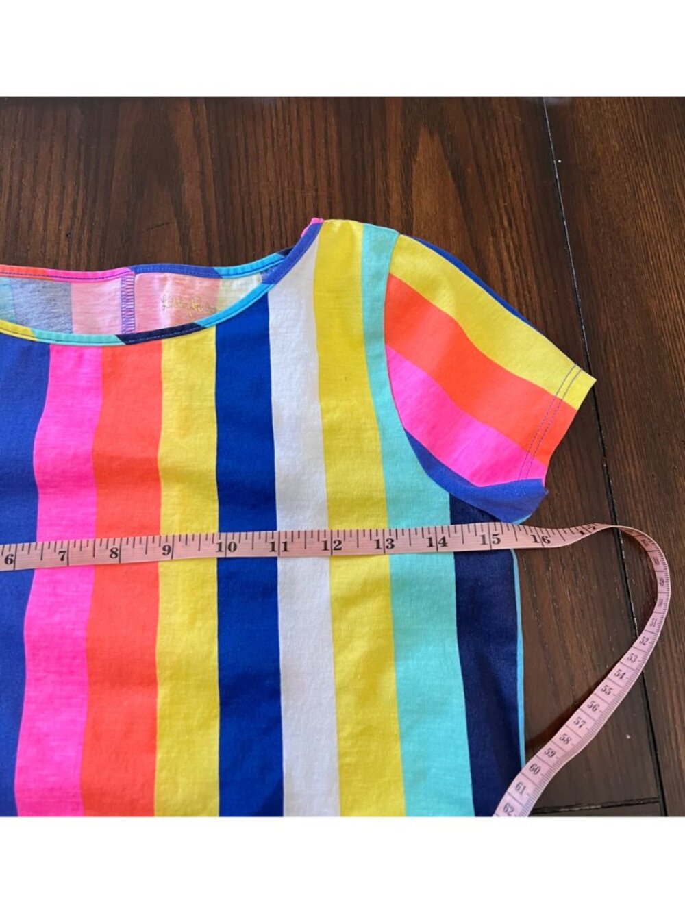 Lilly Pulitzer Marlowe Dress Rainbow Stripe T-Shirt Sheath Knit Jersey Dress XS - Picture 6 of 8